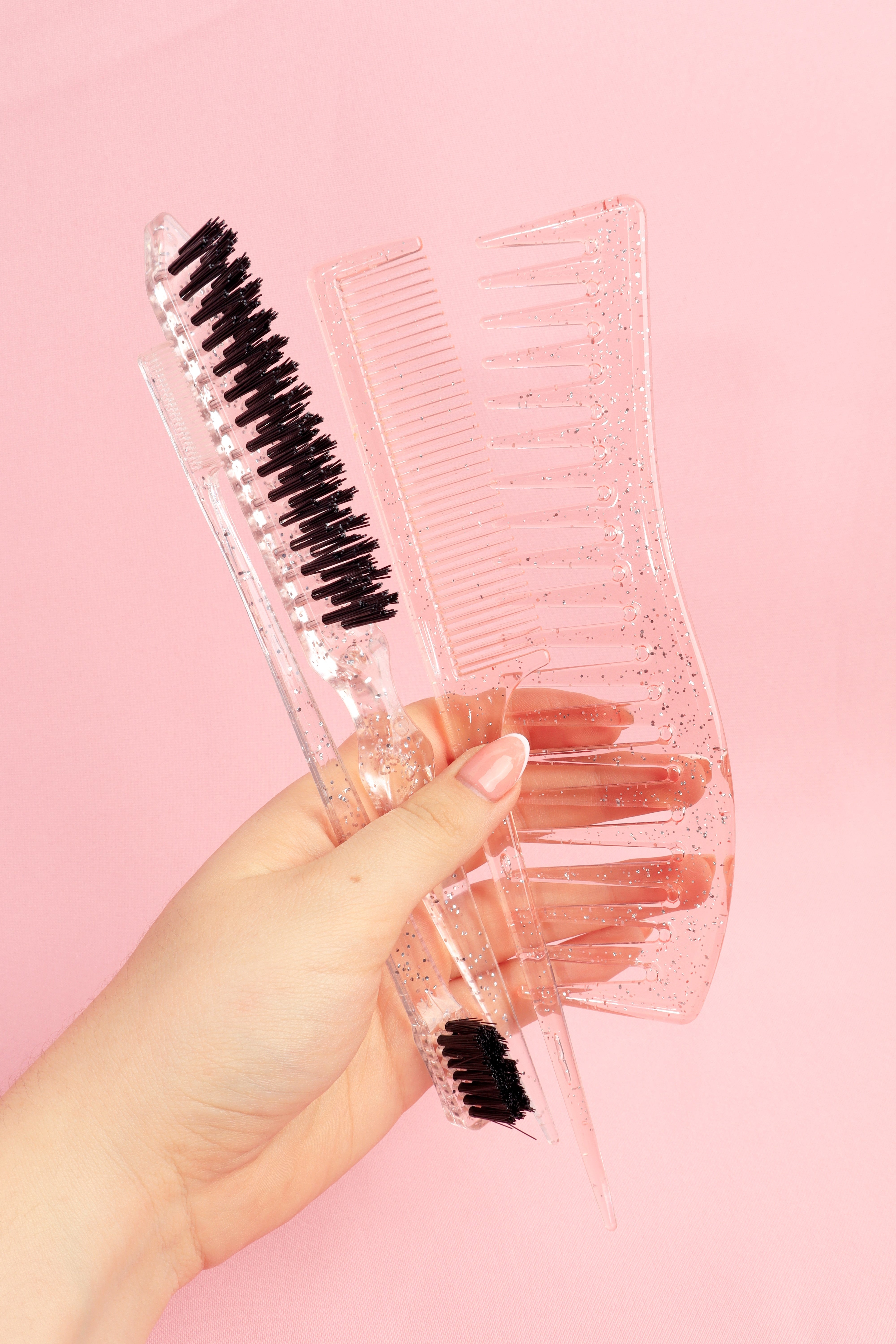 Set de Cepillo Pulidor + Peineta (transparente)