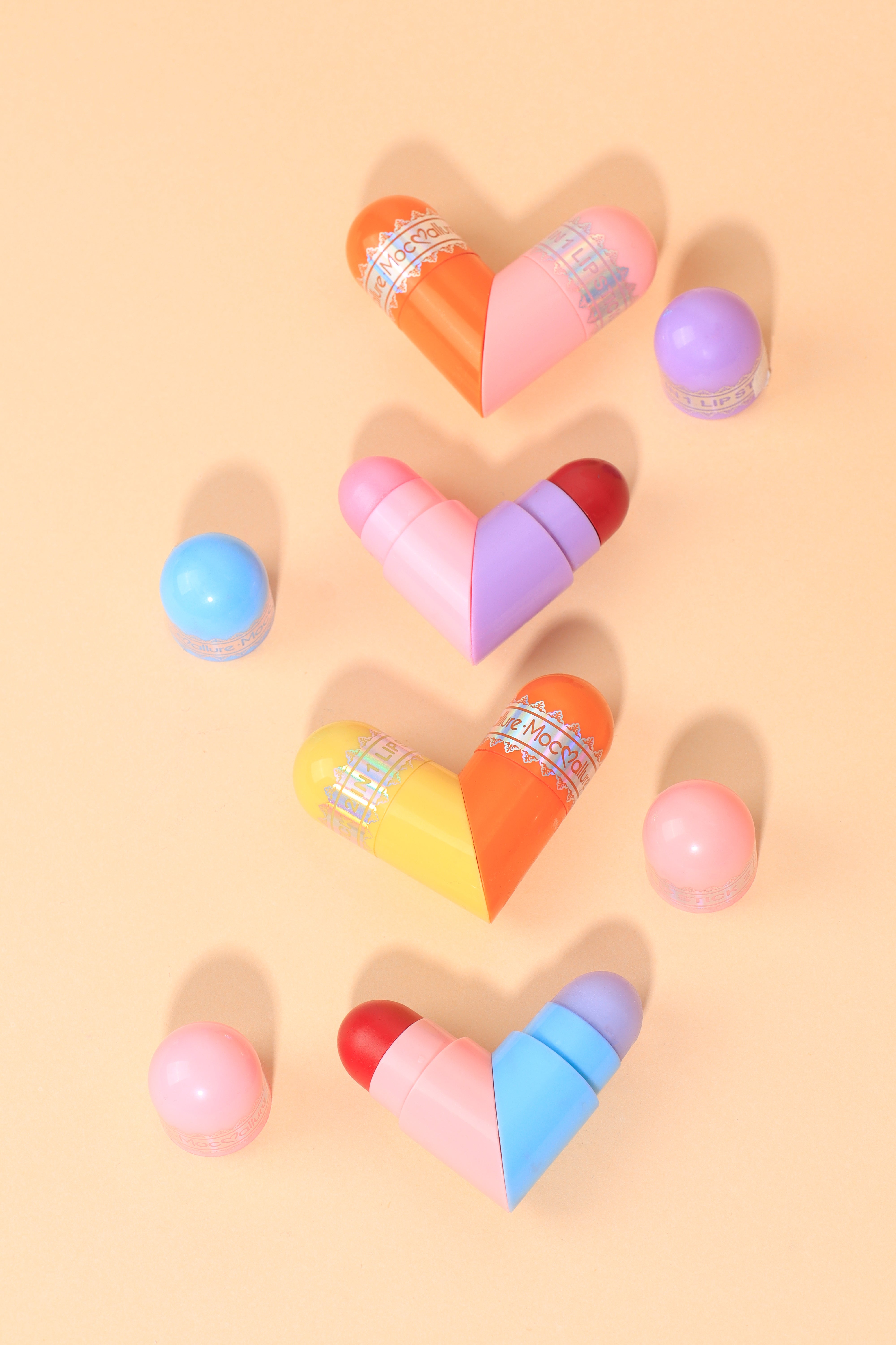 Labial Mágico 2EN1 Corazón (se convierte en barra) Redondo.