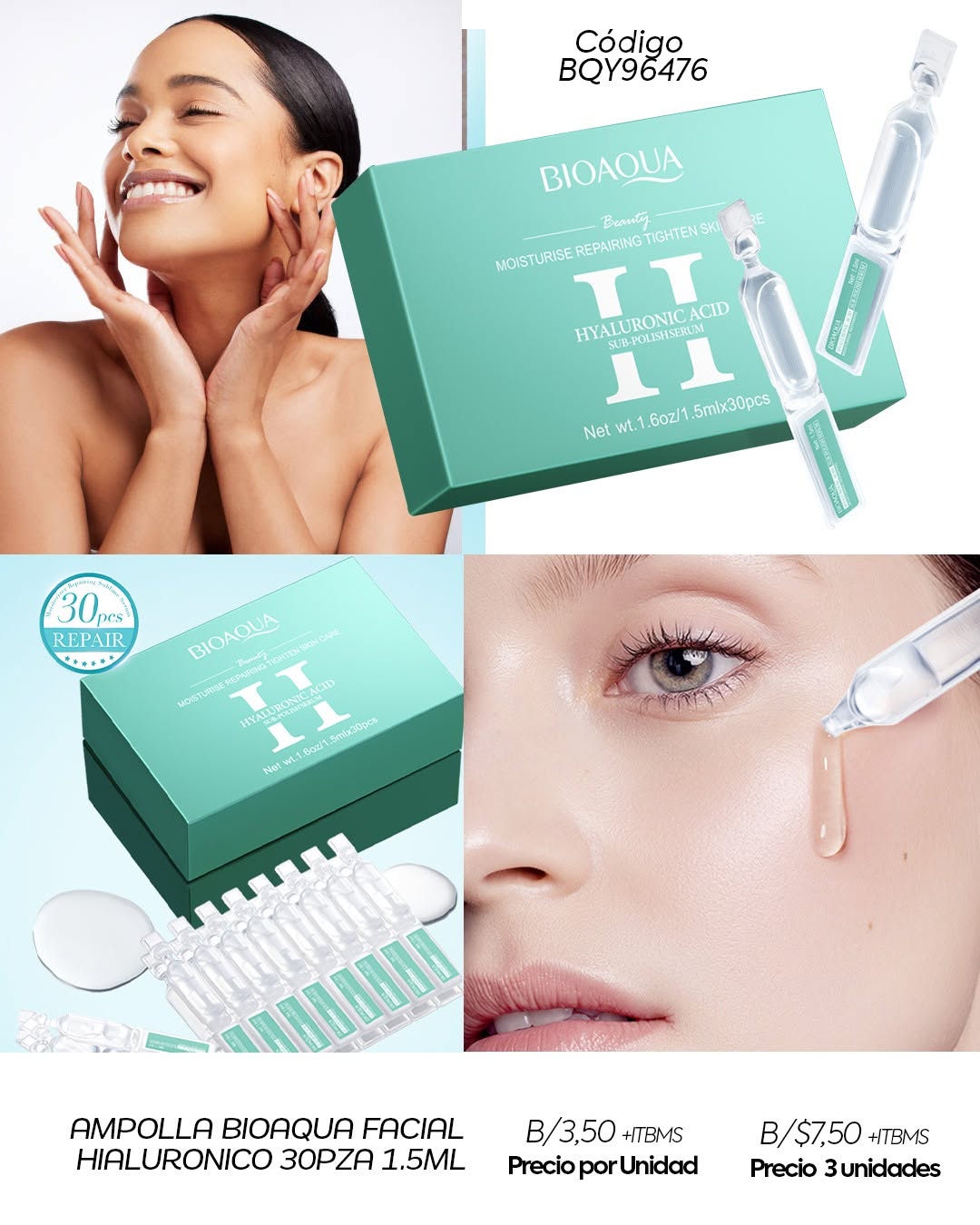 Ampolla Facial Acido Hialurónico *1.5ML* X30UND.