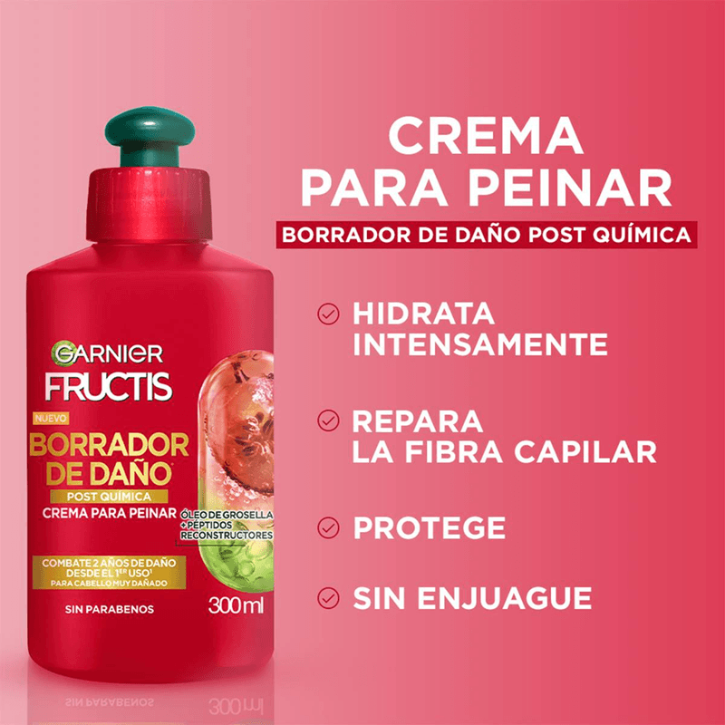 Crema De Peinar Frutics - Borrador De Daño *300ML* Garnier