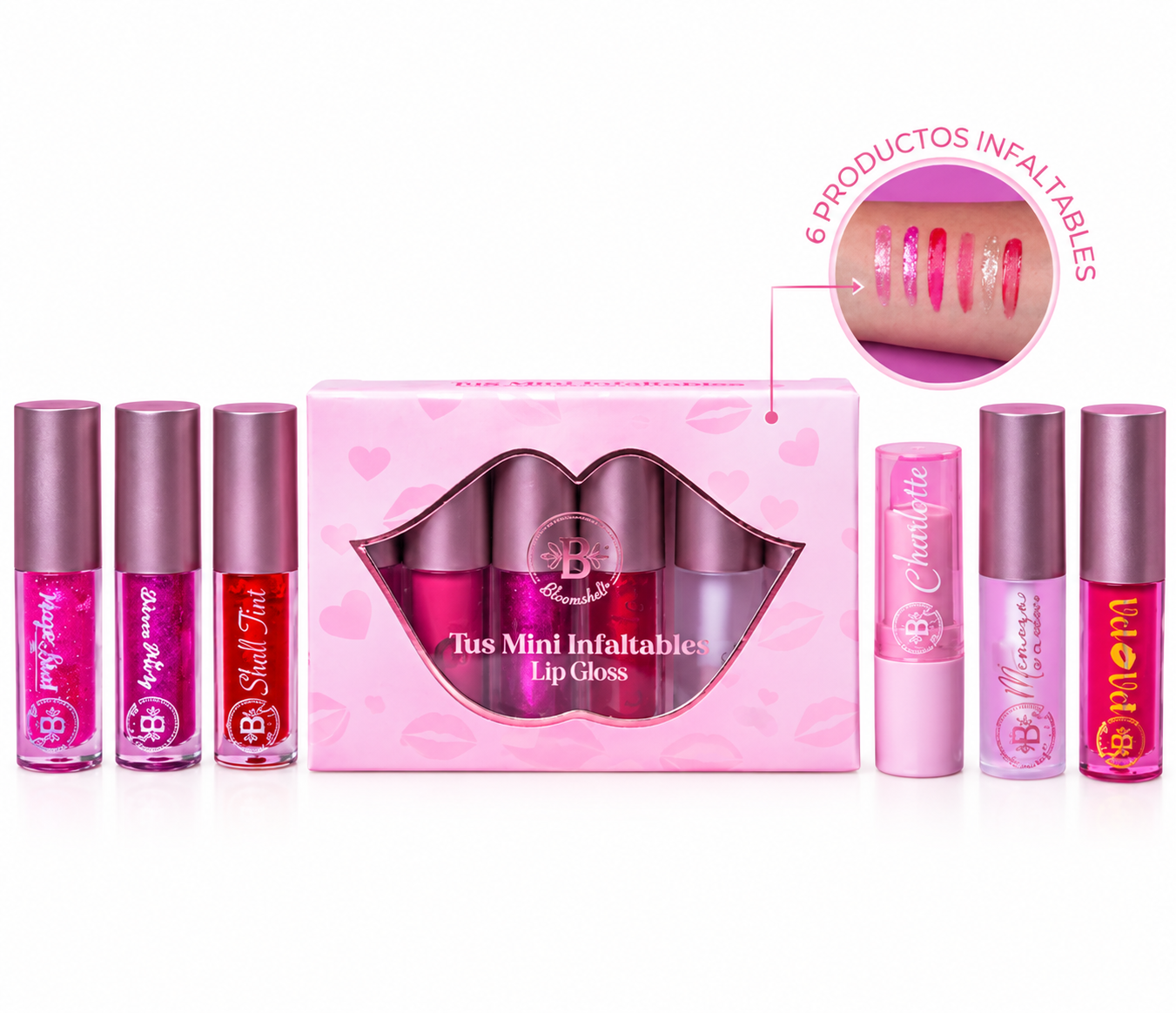 Lip Gloss Bloomshell Tus Mini Infaltables X 6