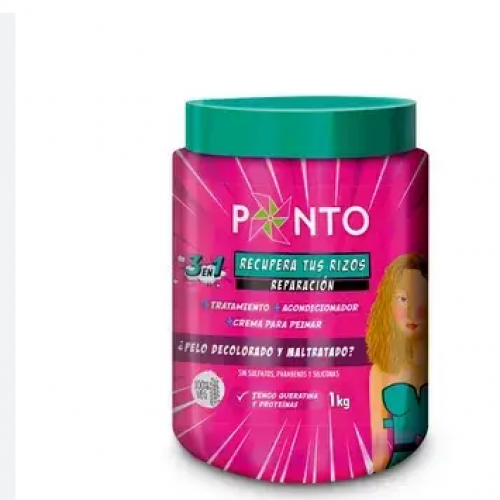 Tratam./ Acondic. /Crema Peinar Ponto Nutrición Pote 3EN1 *1000ML* (Decolorado y maltratado)