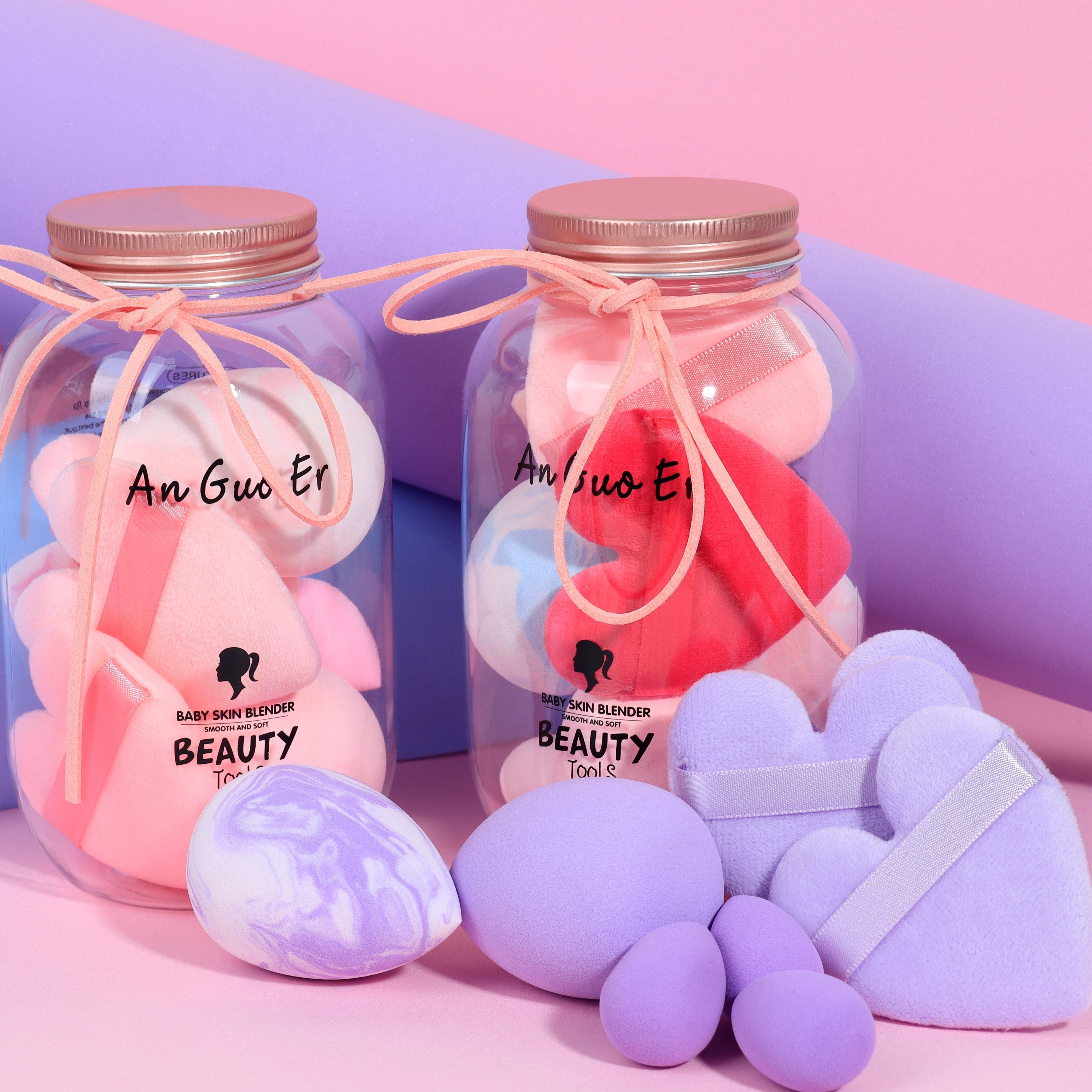 Set X9 Unids. Esponjas Para Base  (botella color pastel)