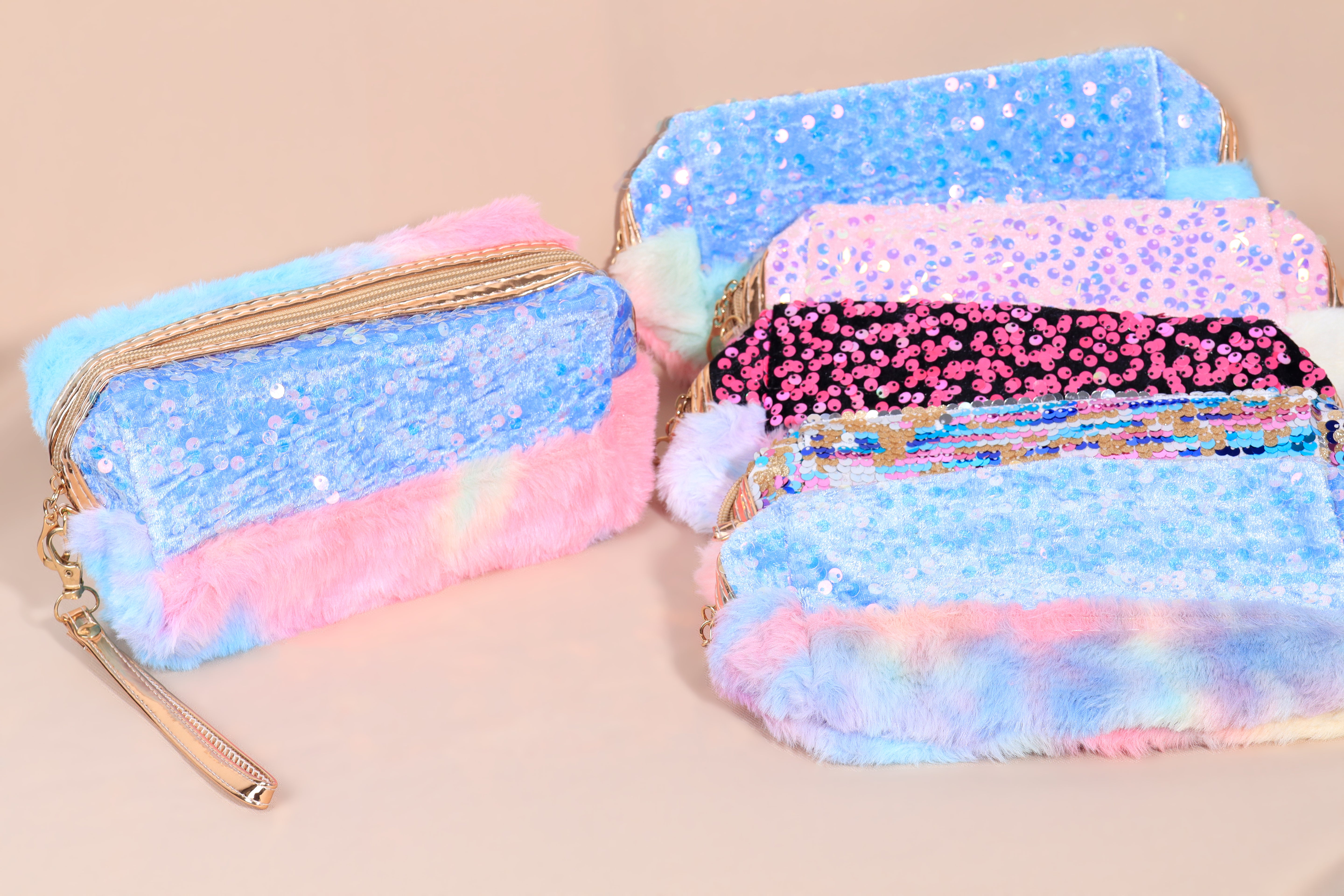 Cosmetiquera Peluche Lentejuelas