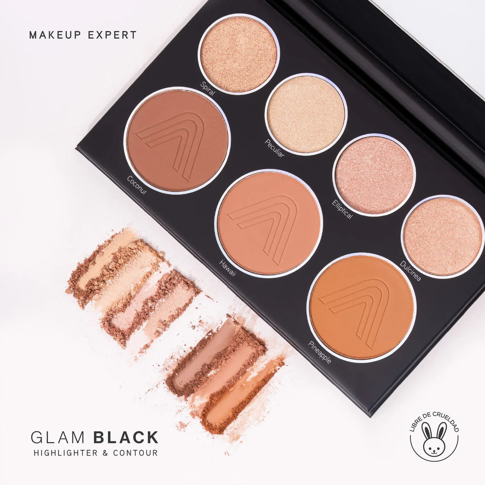 Paleta De Corrector E Iluminador Glam Black Atenea X7