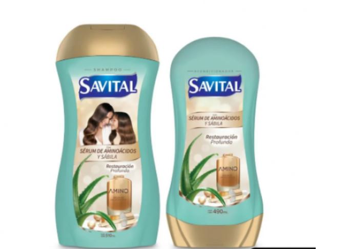 Oferta Acondicionador + Shampoo Aminoacidos y Sabila 490ml Savital