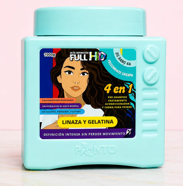 Tratamiento Ponto Full HD 4En1 FELIZMENTE CRESPA (linaza y gelatina ) *1000GR*
