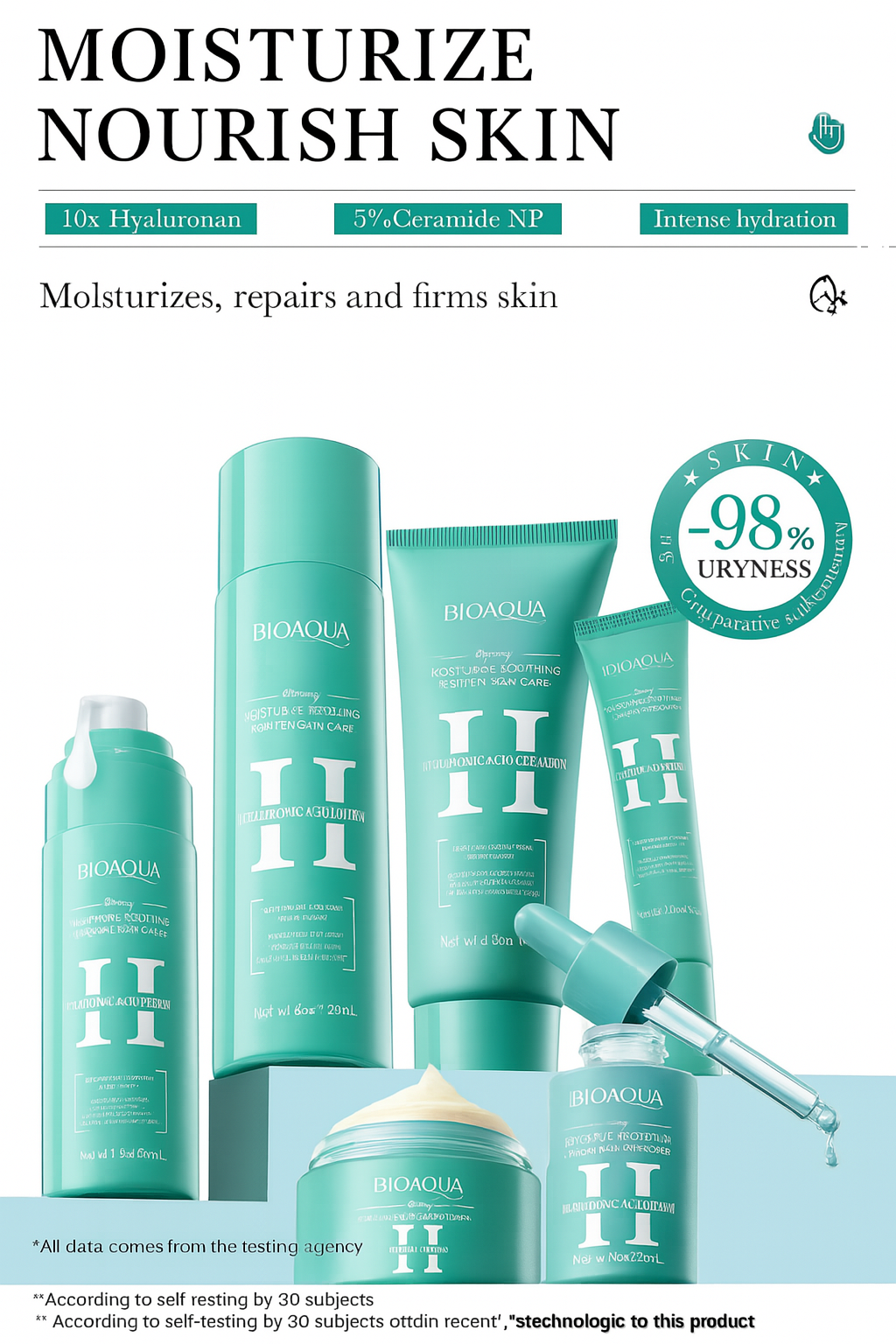 Kit Acido Hialurónico Bioaqua X6 Productos