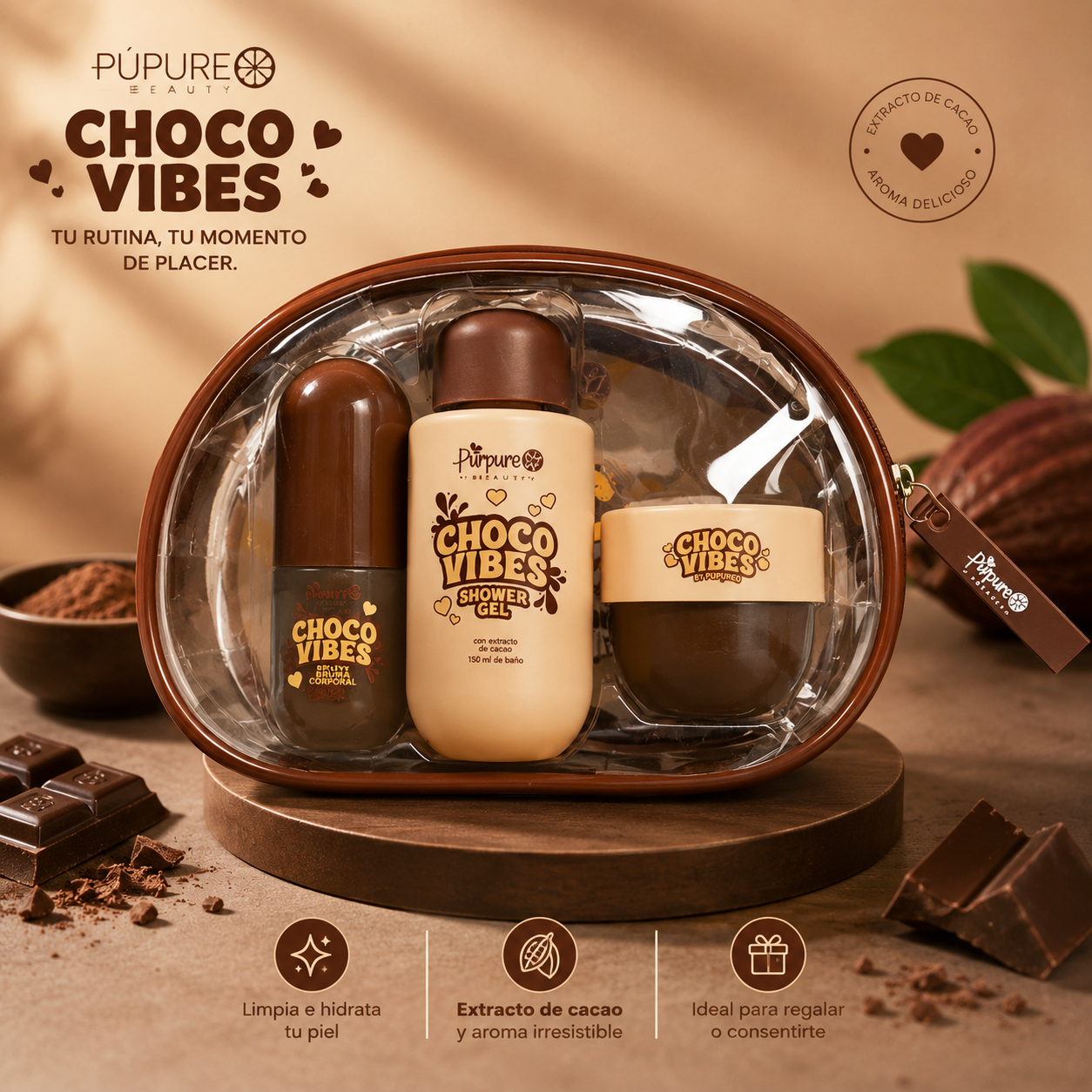 Kit Cartuchera Choco Vibes Purpure X3 Productos