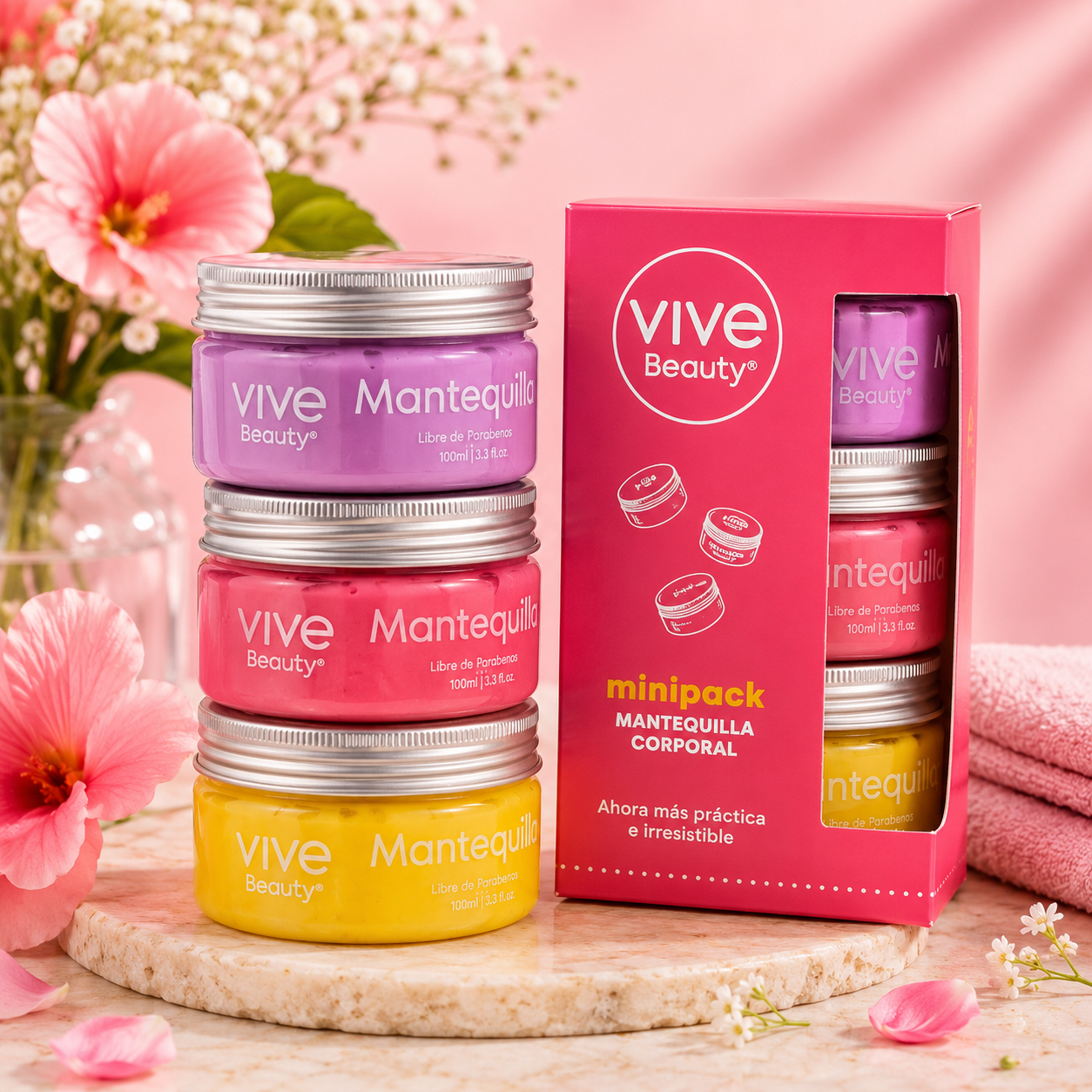 Kit Mini Pack Mantequilla Corporal Vive Beauty x3