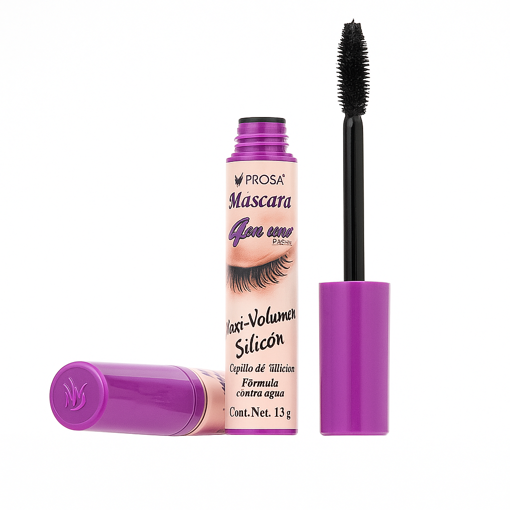 Pestañina Prosa MAXI-VOLUMEN SILICON (empaque fucsia)