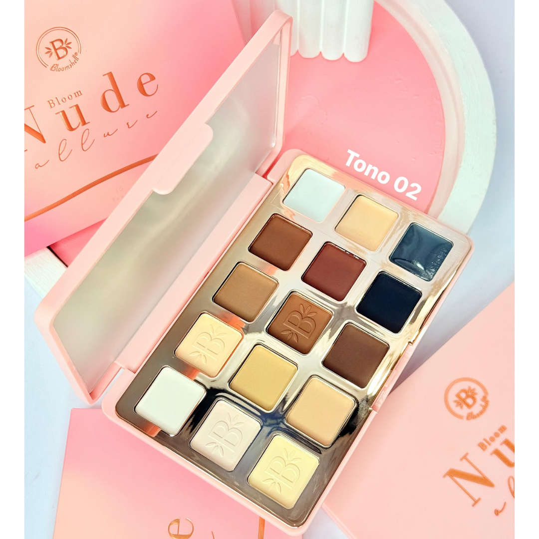 Paleta De Sombras Nude Bloomshell #1 y #2 X 15 Tonos