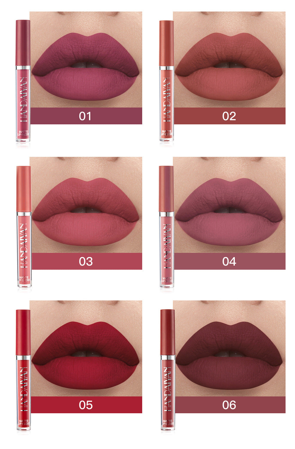 Labial Líquido Mate Set x6 Handaiyan