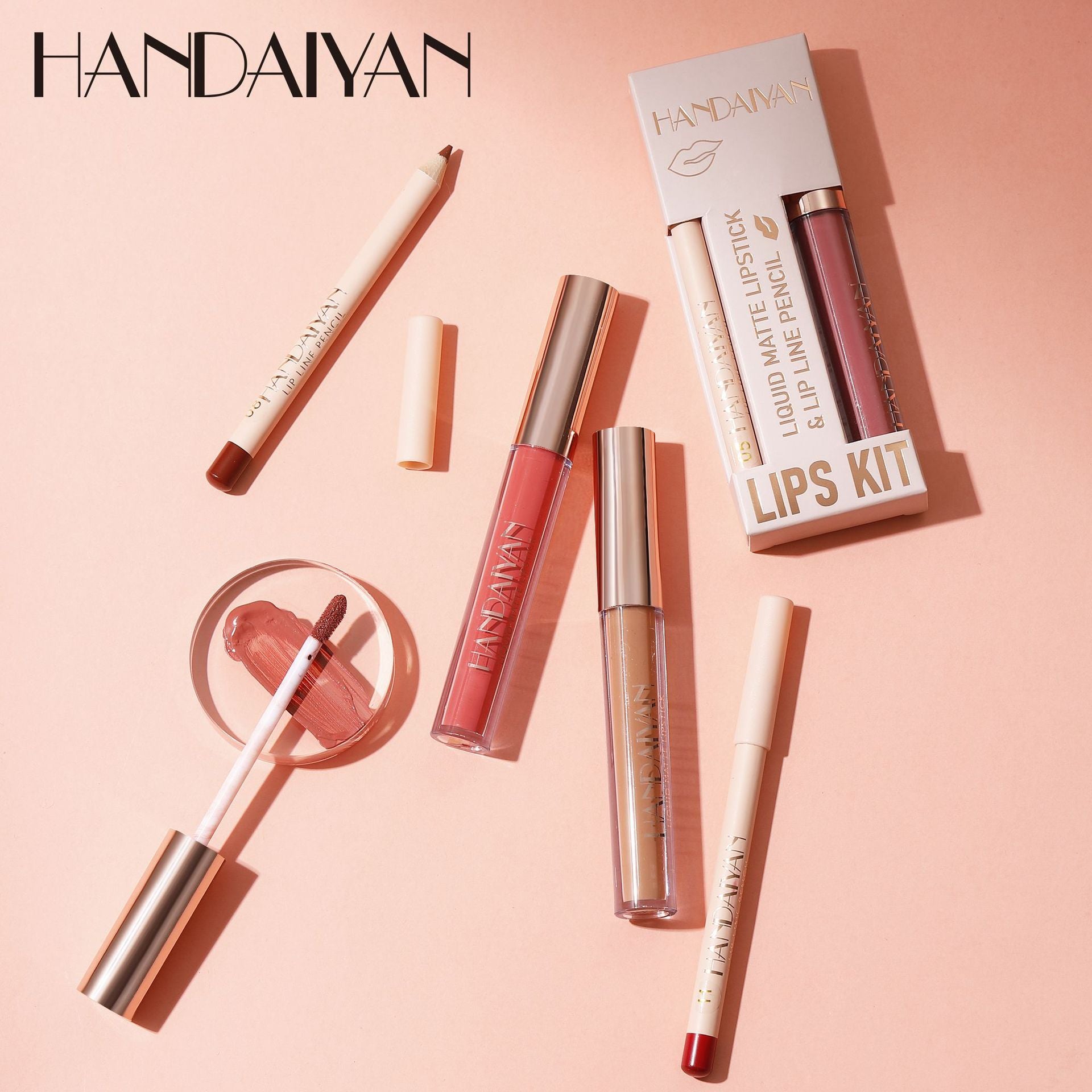 Kit Làpiz Delineador Labios + Labial Lìquido Matte HANDAIYAN