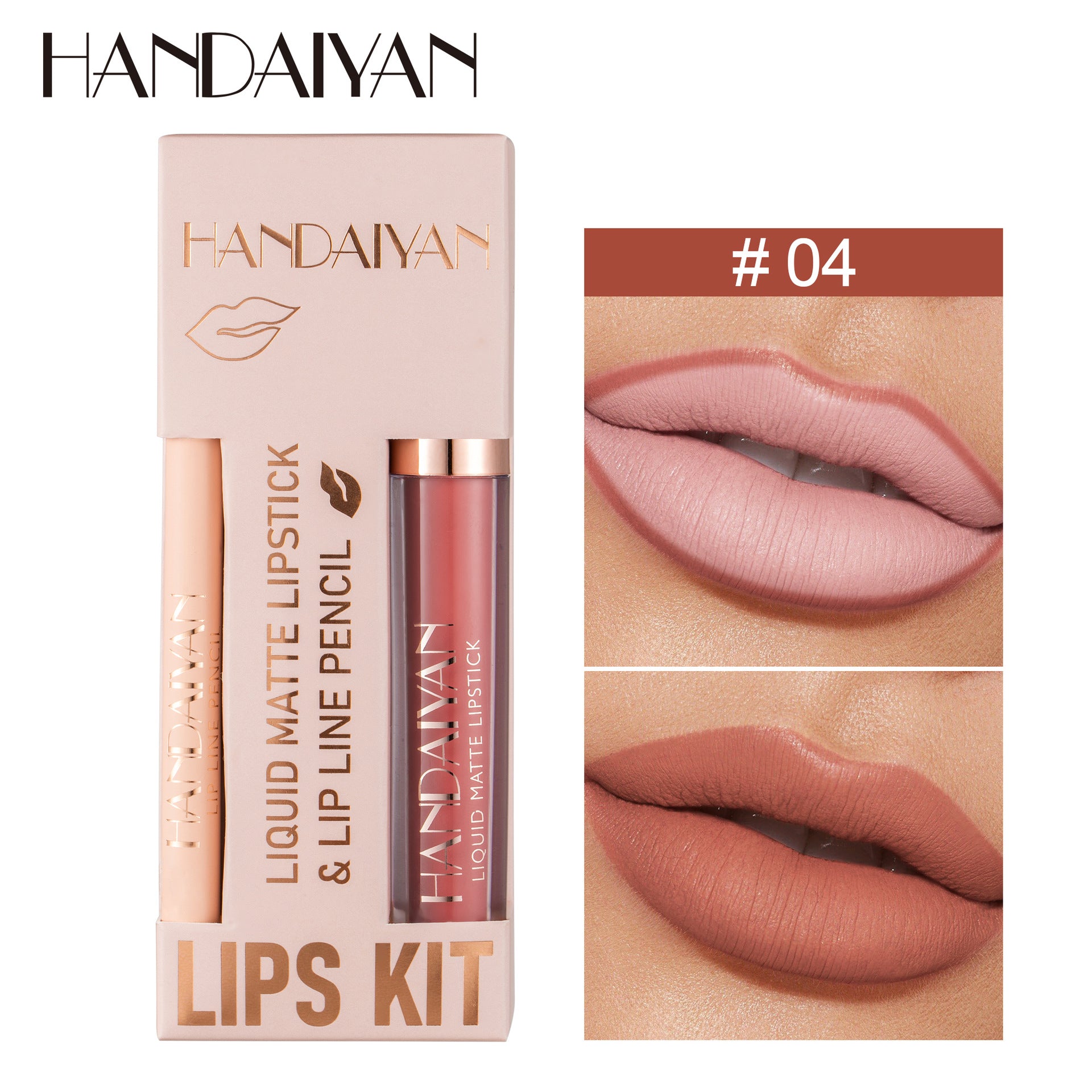 Kit Làpiz Delineador Labios + Labial Lìquido Matte HANDAIYAN