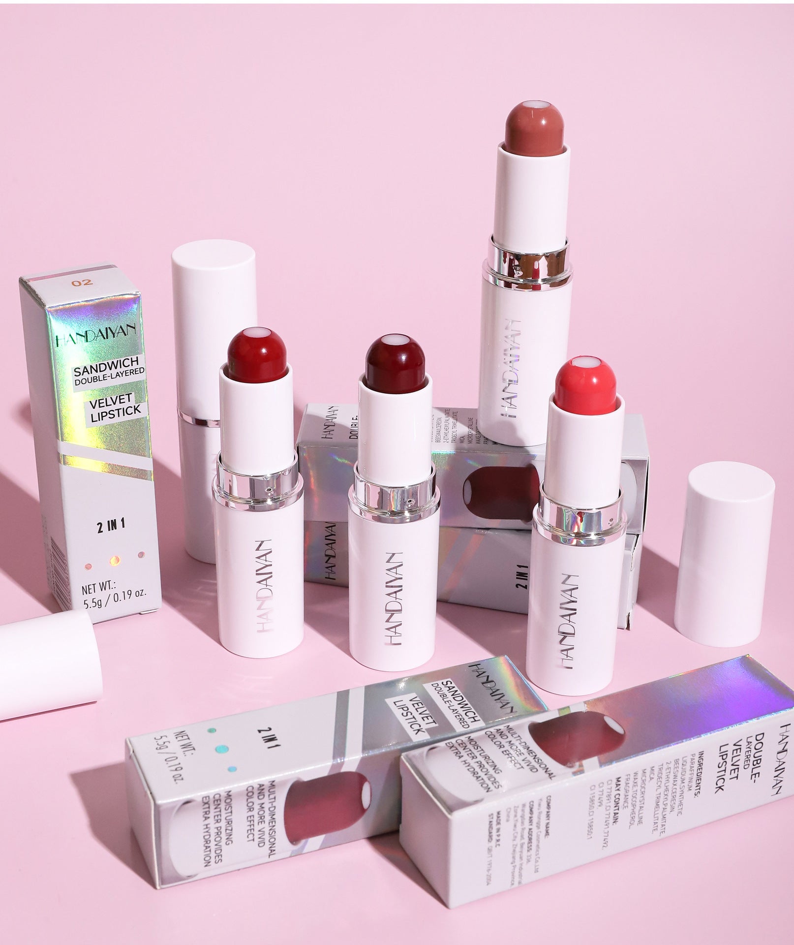 Labial Doble Capa Handaiyan Sandwich Velvet 2 en 1