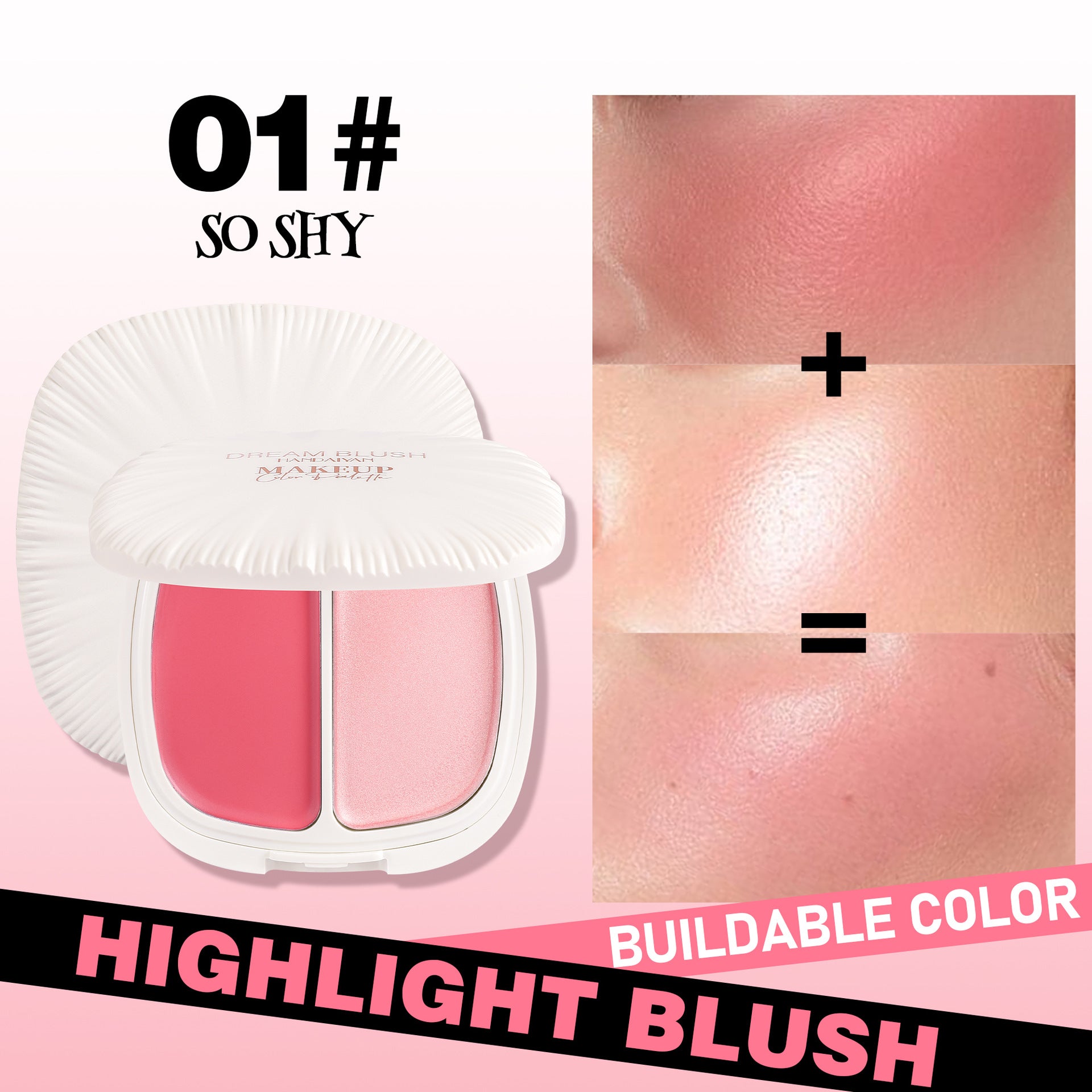 Rubor + Iluminador En CremaDream Blush Duo Handaiyan