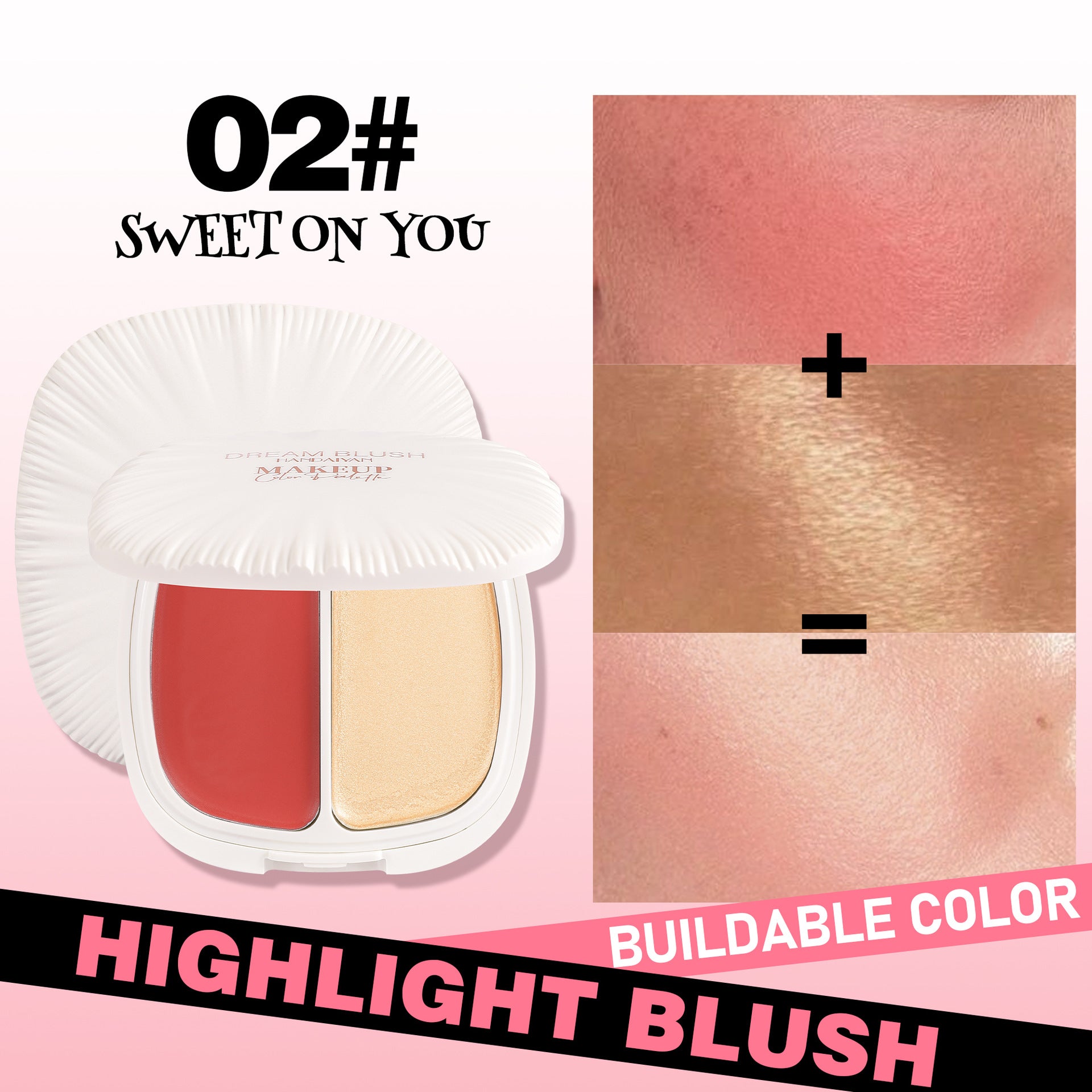 Rubor + Iluminador En CremaDream Blush Duo Handaiyan