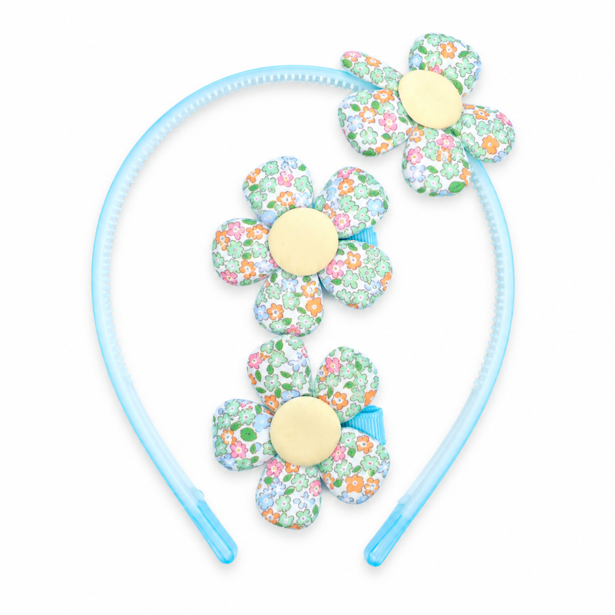 SET DIADEMA + 2 PINZAS FLOR