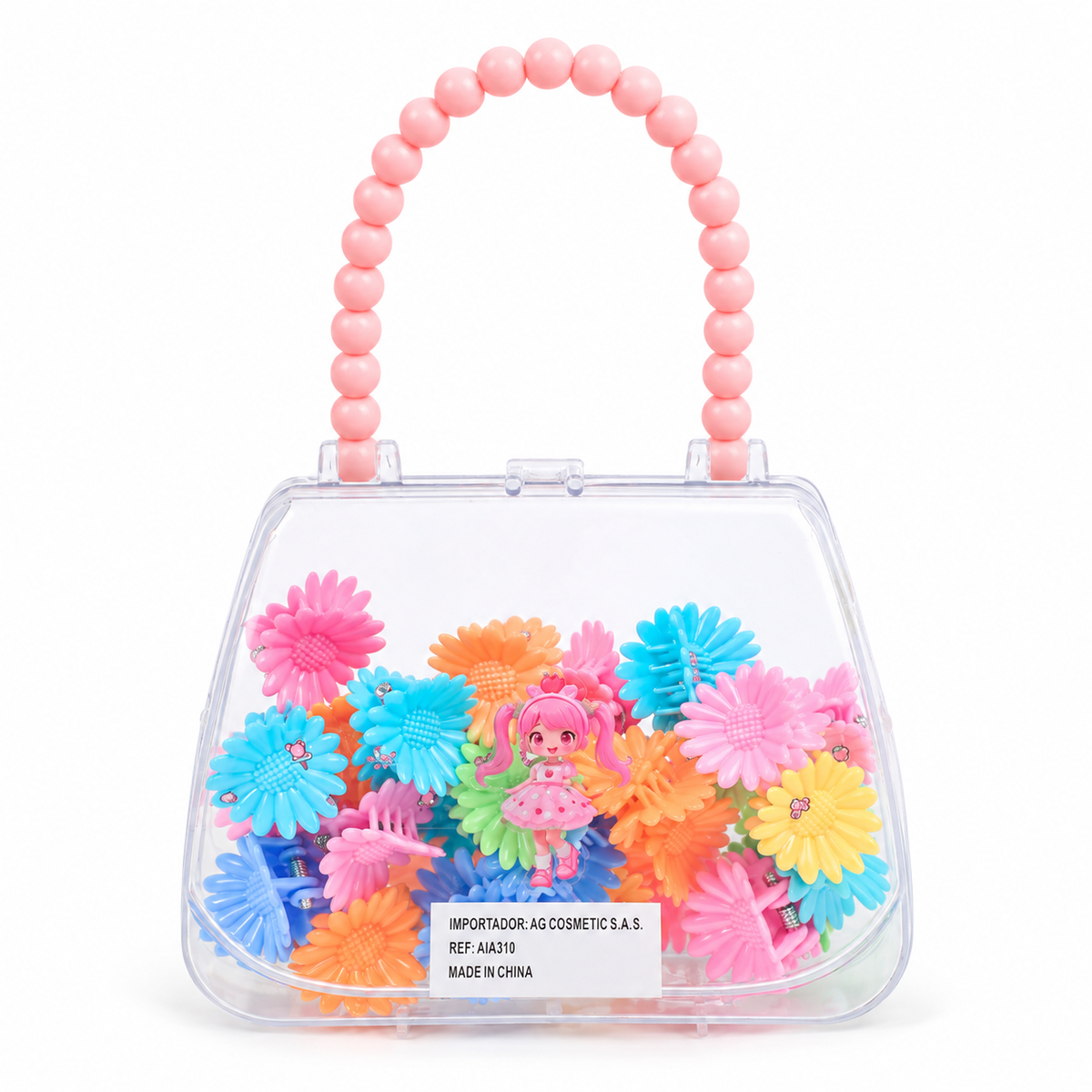 SET PINZAS FLOR EN BOLSO