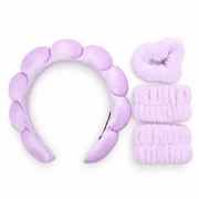 KIT DE SKINCARE X4 - DIADEMA, MUÑEQUERAS Y CHULO