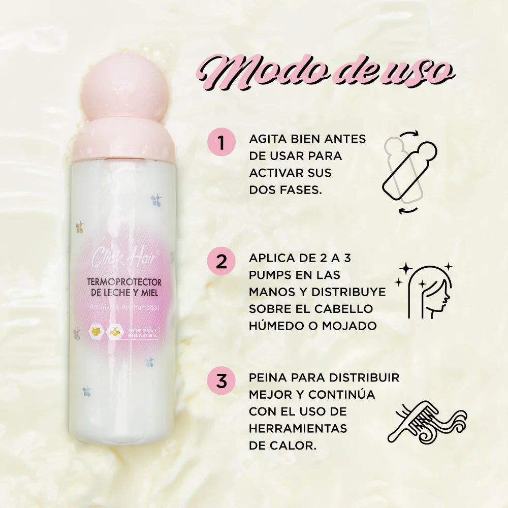 Termoprotector Leche y Miel Click Hair *150ml*