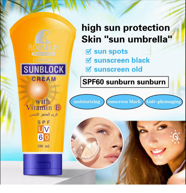 Protector Solar 60SPF Vitamina E 180ML  ROUSHUN