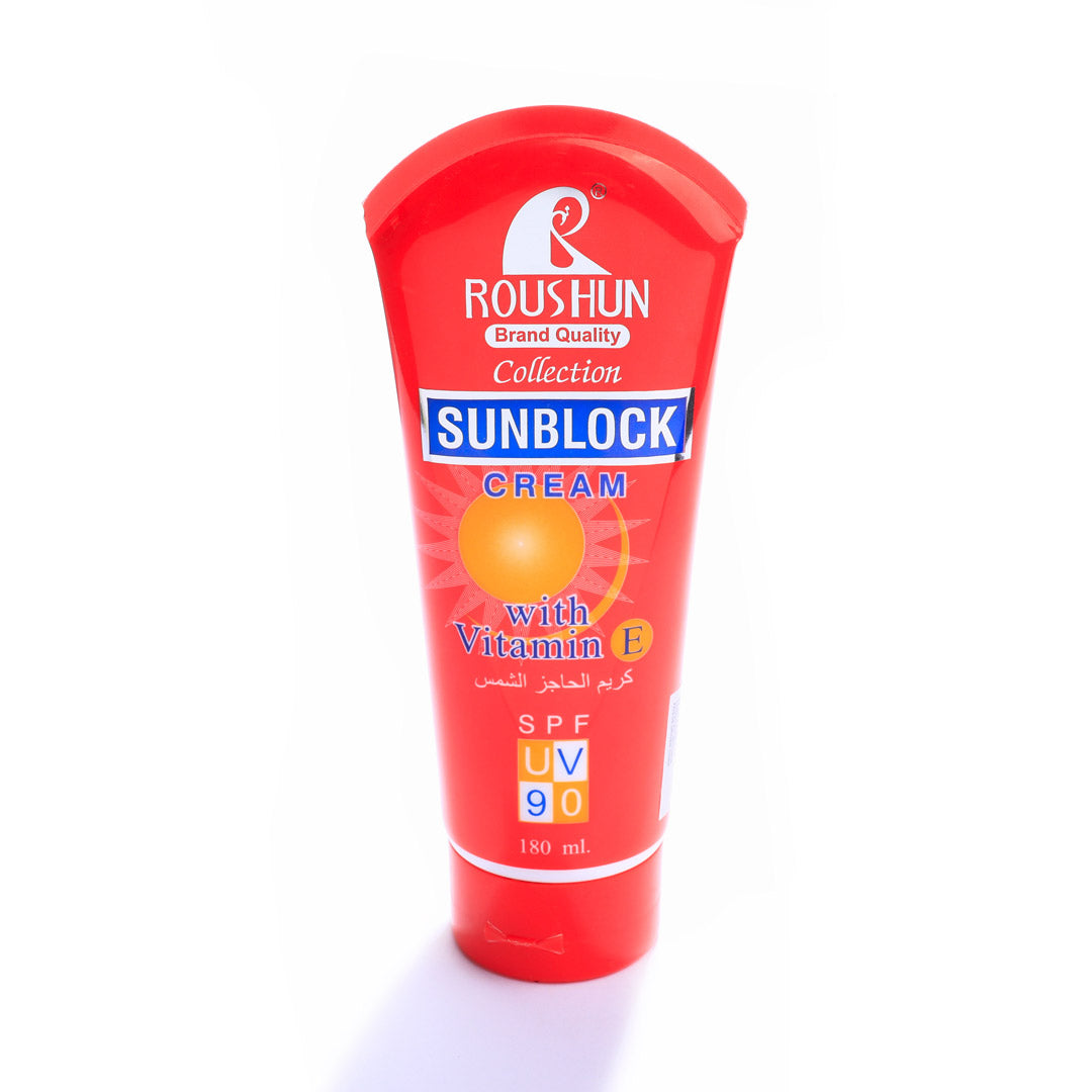 Protector Solar 90SPF Vitamina E 180ML  ROUSHUN (rojo)