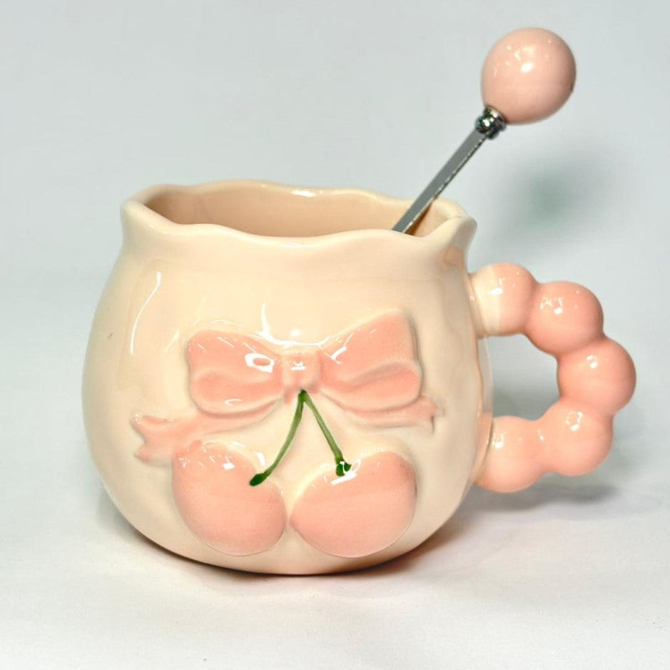 Vaso Cerámica Con  Cucharita