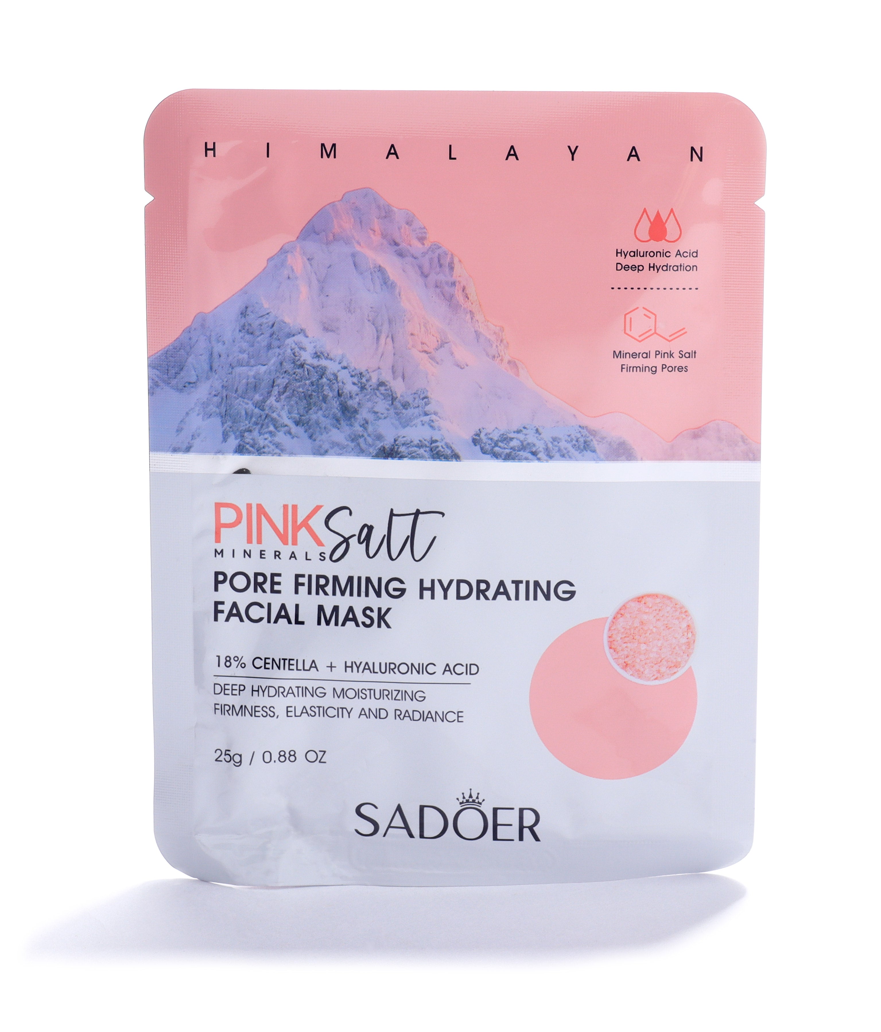 Mascarilla Facial En Velo Sal Rosa SADOER