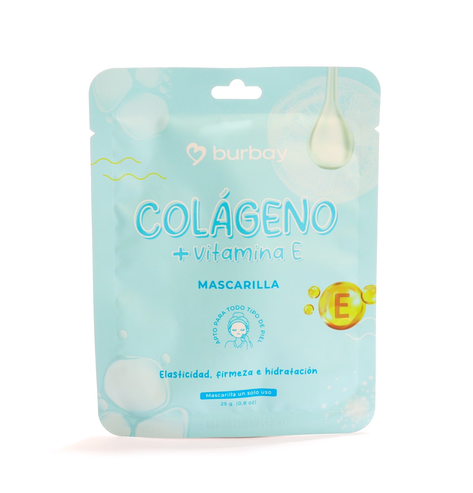 Mascarilla En Velo Burbay Colágeno + Vitamina E 25gr