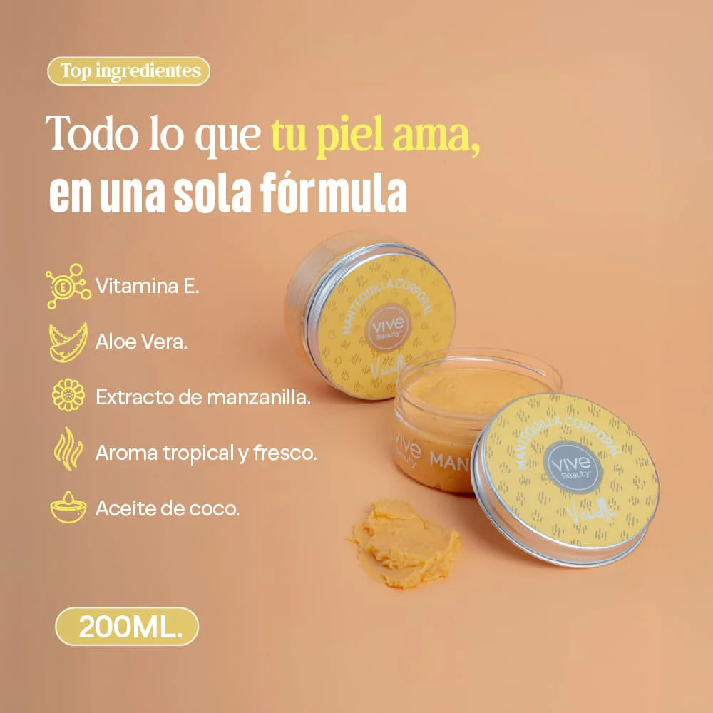 Mantequilla Corporal Vainilla Vive Beauty *200ml*