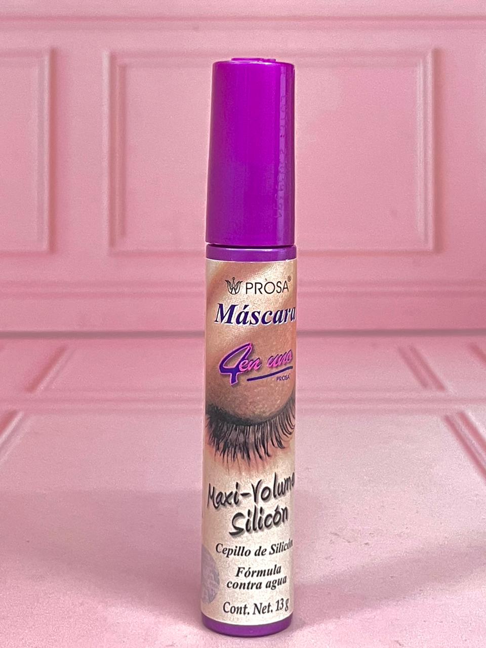 Pestañina Prosa MAXI-VOLUMEN SILICON (empaque fucsia)